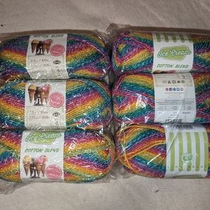 Lion Brand Yarns discontinued Ice Cream Cotton Blend -Rainbow